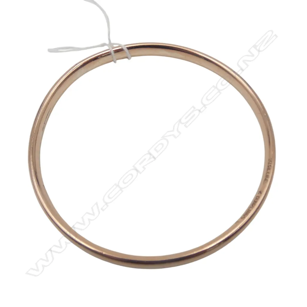 9CT SILVER LINED BANGLE 75mm int. dia. Image 1++