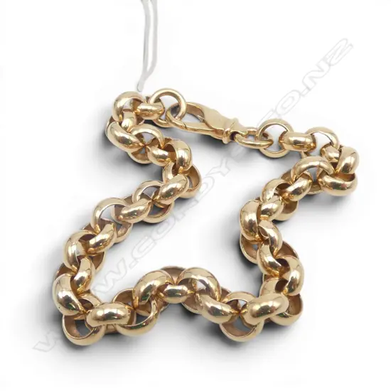 9ct BELCHER CHAIN BRACELET, 14.72gm