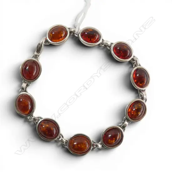 S/SILVER & AMBER BRACELET 15.2GMS