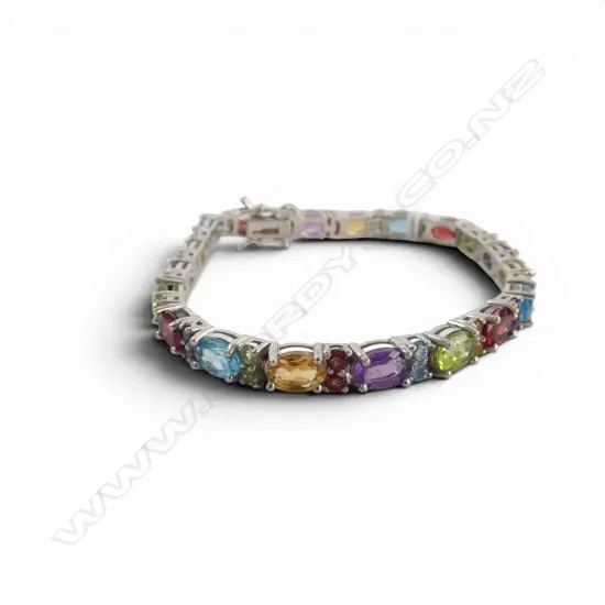 SILVER MULTI GEM BRACELET