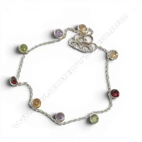 SILVER & MULTI GEMSTONE BRACELET