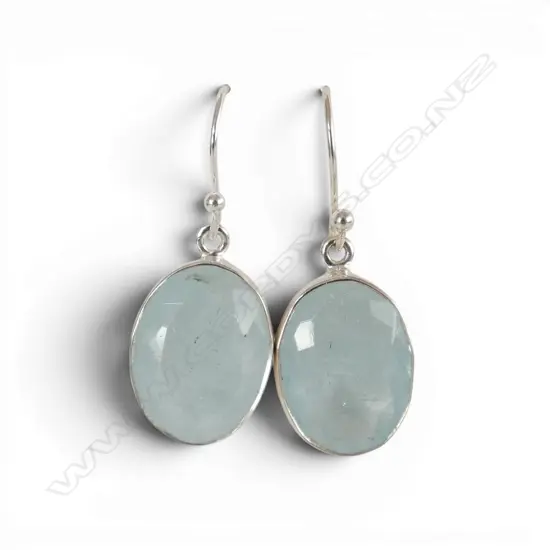 PR SILVER AQUAMARINE EARRINGS