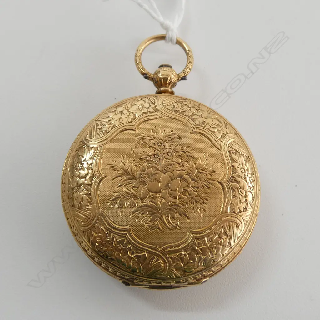 VICTORIAN 18ct GOLD OPEN FACE fusee POCKET WATCH 48.3gms  Image 1++