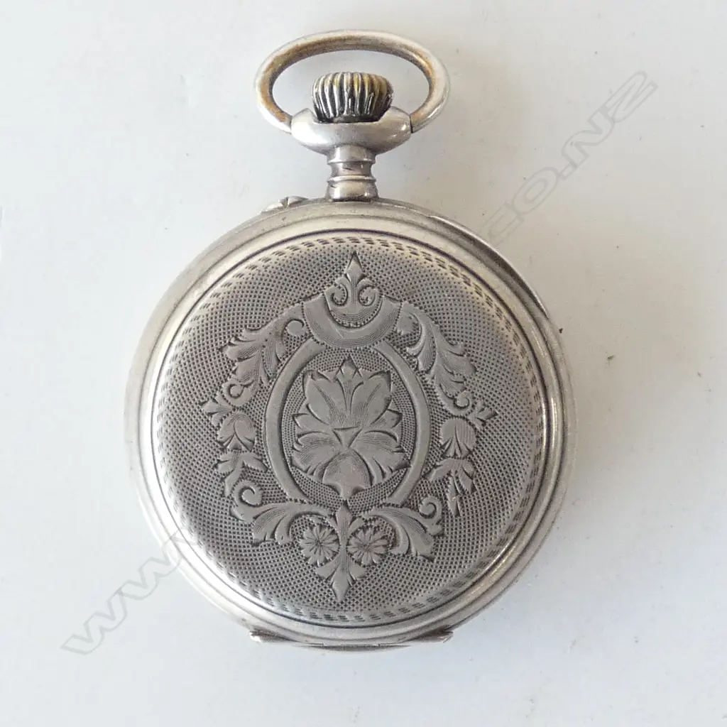 850 CONT SILVER POCKET WATCH NO GLASS  Image 1++