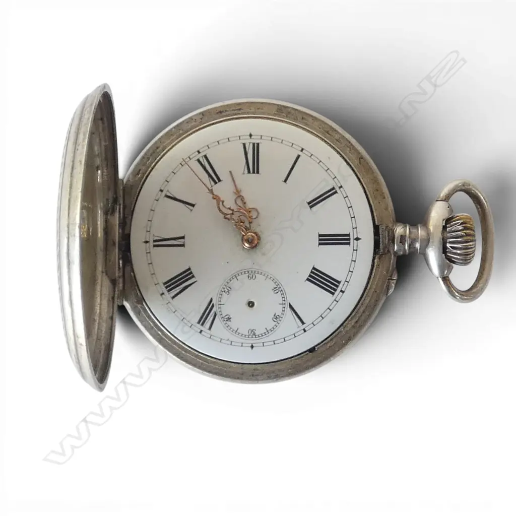 850 CONT SILVER POCKET WATCH NO GLASS  Image 1++