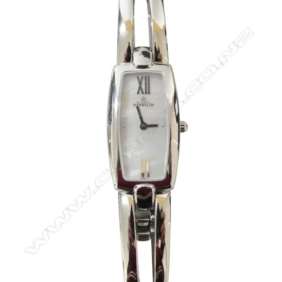 LADIES MICHEL HERBELIN QUARTZ WRISTWATCH, MOP DIAL, BOXED, new old stock