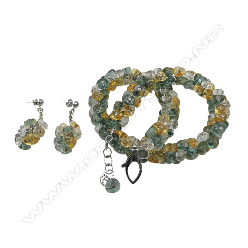 ANTICA MURANO GLASS NECKLACE + PR EARRINGS Image 1++