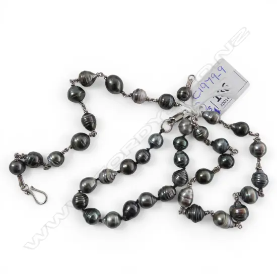THREE BAROQUE BLACK PEARL BRACELETS From the estate of jeweller Simon Misdale