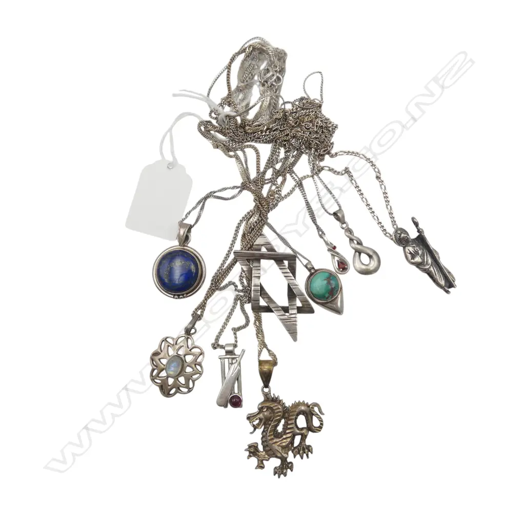 SILVER PENDANT NECKLACES, 76gms Image 1++