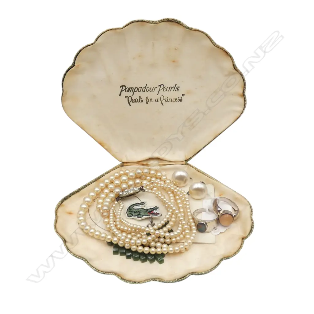 ASST. JEWELLERY INCL. 2 STG SILVER RINGS; OPAL & OTHER, PEARL NECKLACE, GREENSTONE NECKLACE ETC  Image 1++