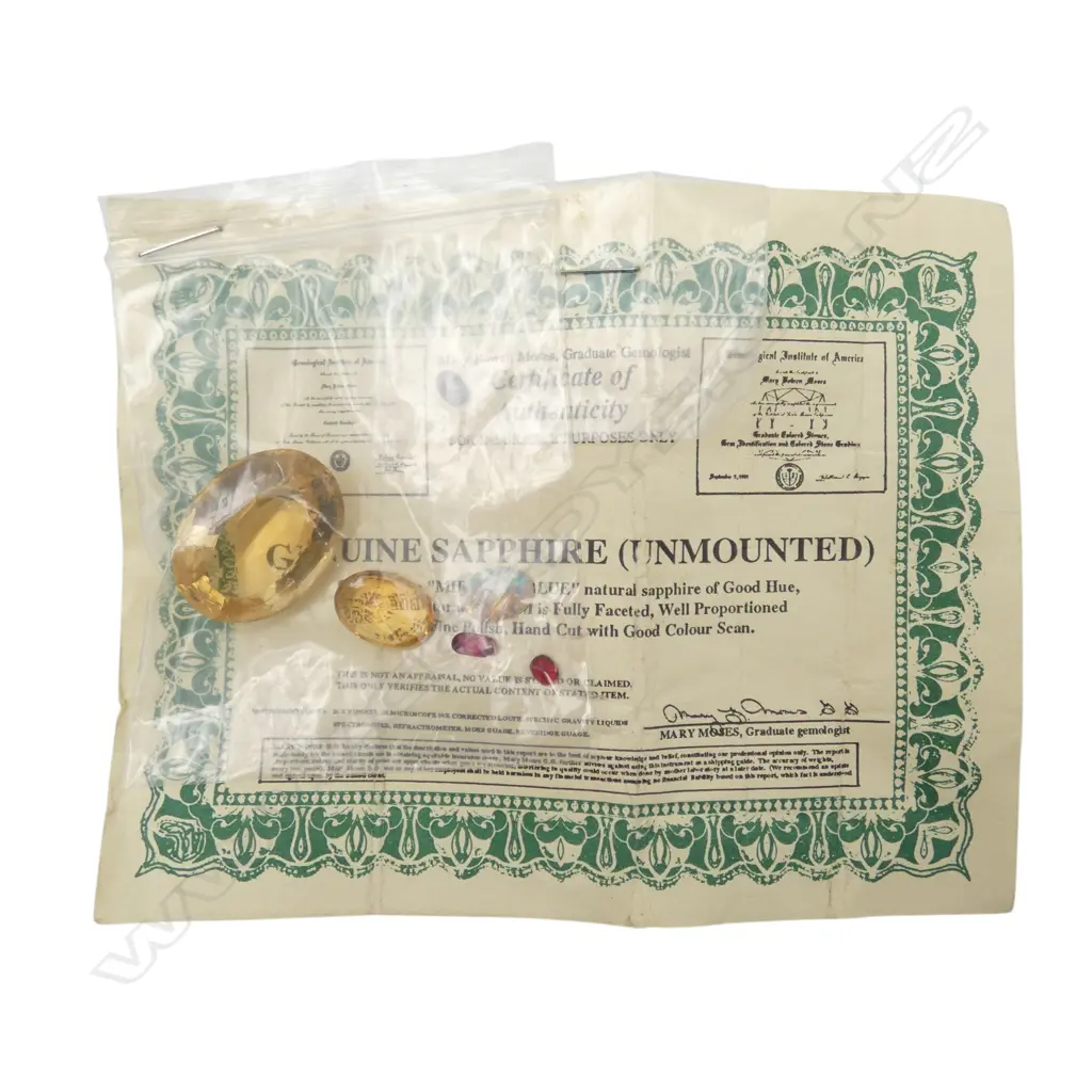 BAG UNSET GEMSTONES: lge oval citrine + opal + rubies + sapphire w cert. etc Image 1++