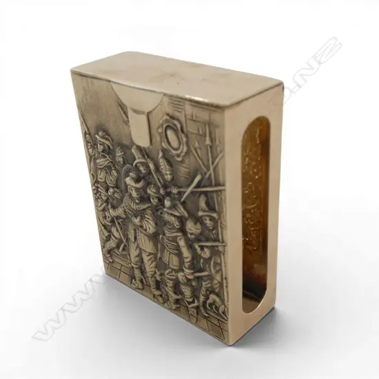 SILVER PLATED CIGARETTE BOX by Dutch Silversmith Hendrick Hooijkaas, Rembrandt's Night Watch
