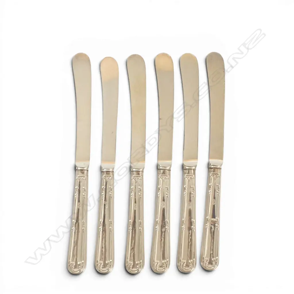 6 S/SILVER HANDLED FRUIT KNIVES SHEFFIELD 1919 TOTAL WEIGHT 141GMS Image 1++