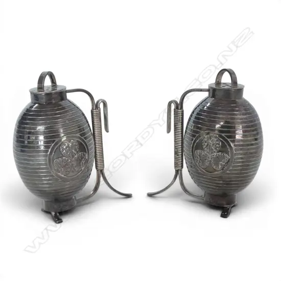 950 STERLING SILVER VINTAGE CHINESE PEPPERETTES as lanterns 52.5gms