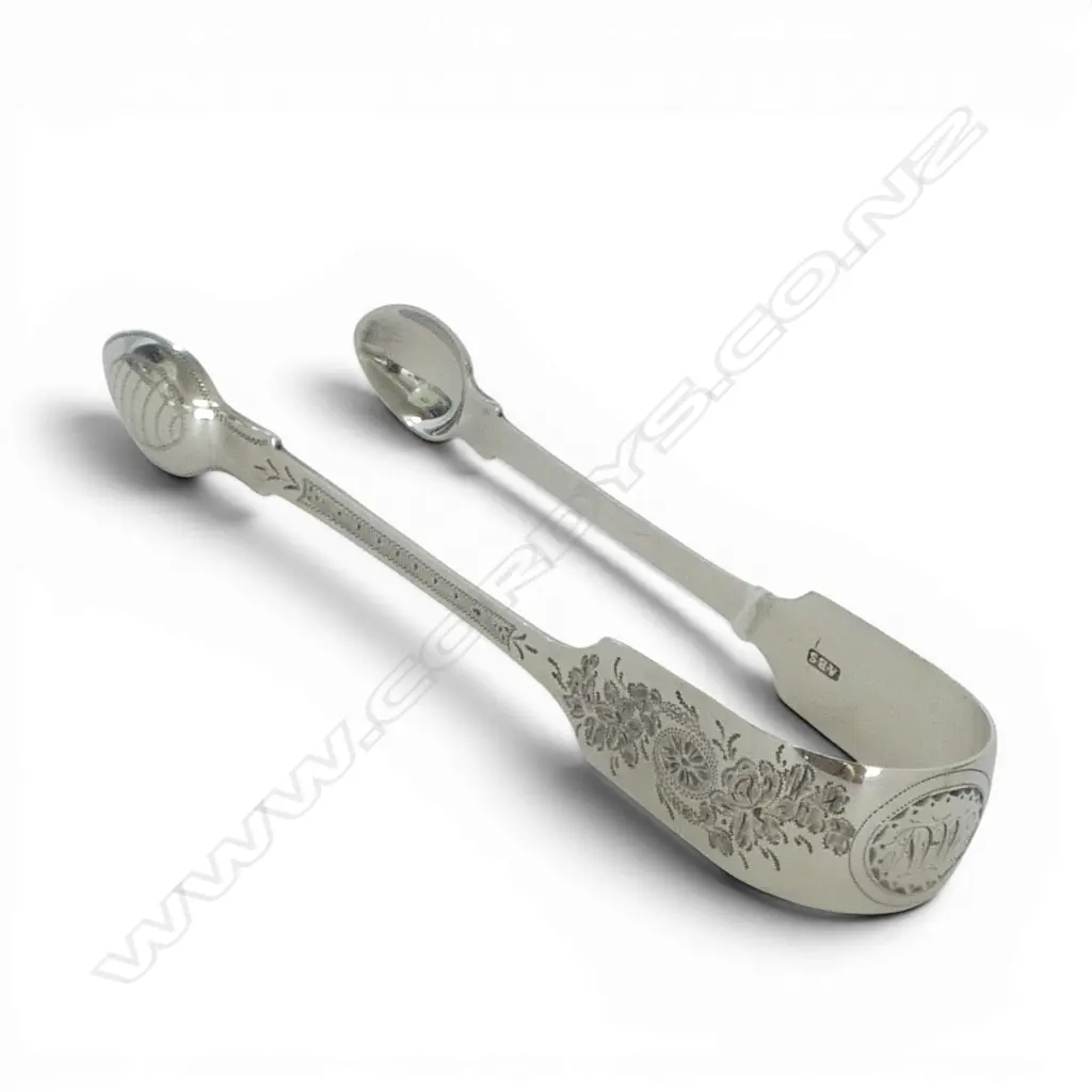 VICTORIAN S/SILVER TONGS LONDON 1868 32.7GMS Image 1++
