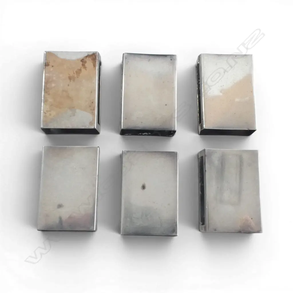 6 STG SILVER MATCH BOX CASES, 65gms Image 1++