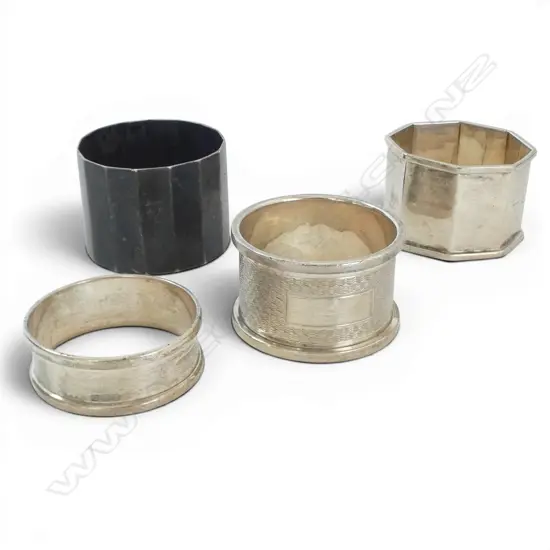 4 S/SILVER NAPKIN RINGS 99GRS