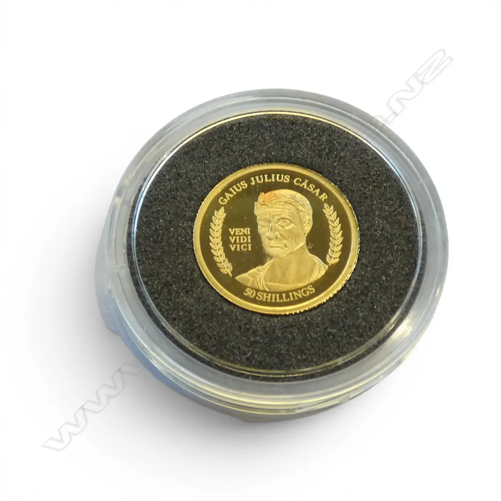 MACQUARIE MINT SOMALIA 2004 JULIUS CAESAR .999 GOLD PROOF 50 SHILLING COIN 1.224gms Image 1++