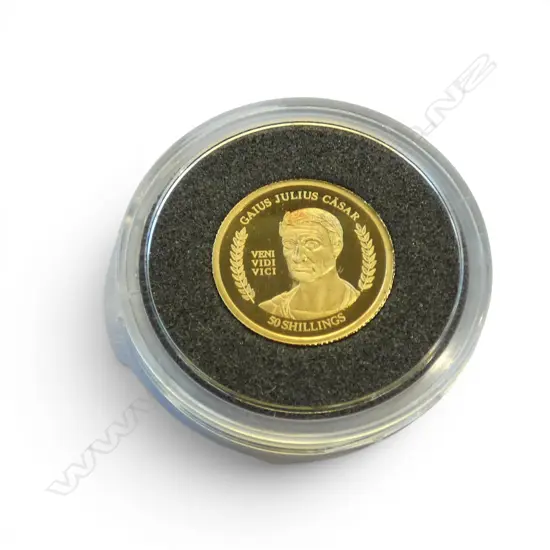 MACQUARIE MINT SOMALIA 2004 JULIUS CAESAR .999 GOLD PROOF 50 SHILLING COIN 1.224gms