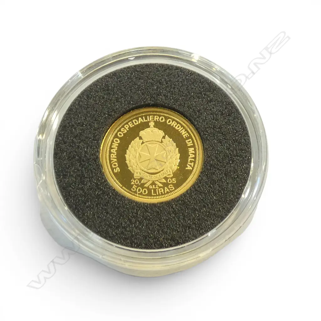 MACQUARIE MINT MALTA 2005 POPE JOHN PAUL II .999 GOLD PROOF 500 LIRAS COIN 1.270gms Image 1++