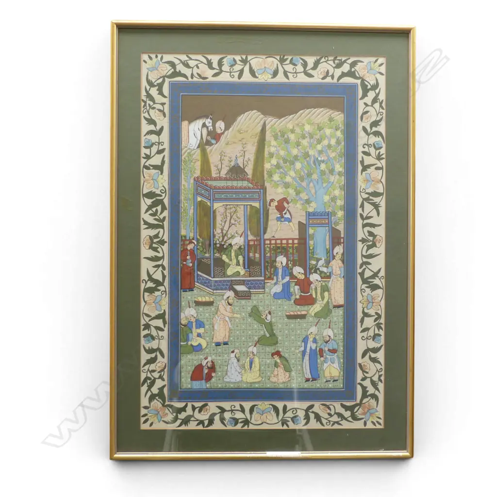 FRAMED MUGHAL SCHOOL PAINTING 750x490mm Image 1++