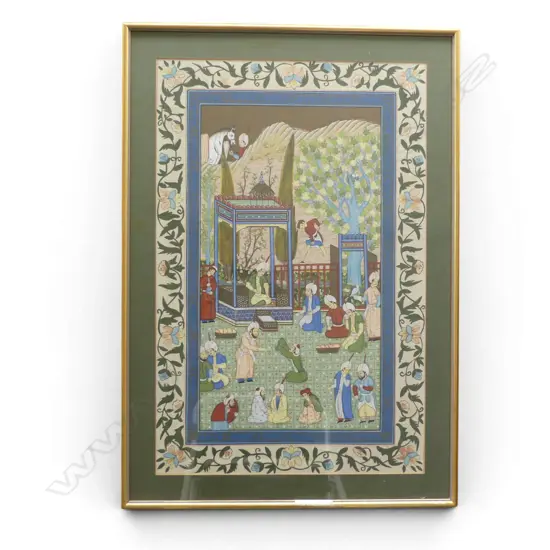 FRAMED MUGHAL SCHOOL PAINTING 750x490mm