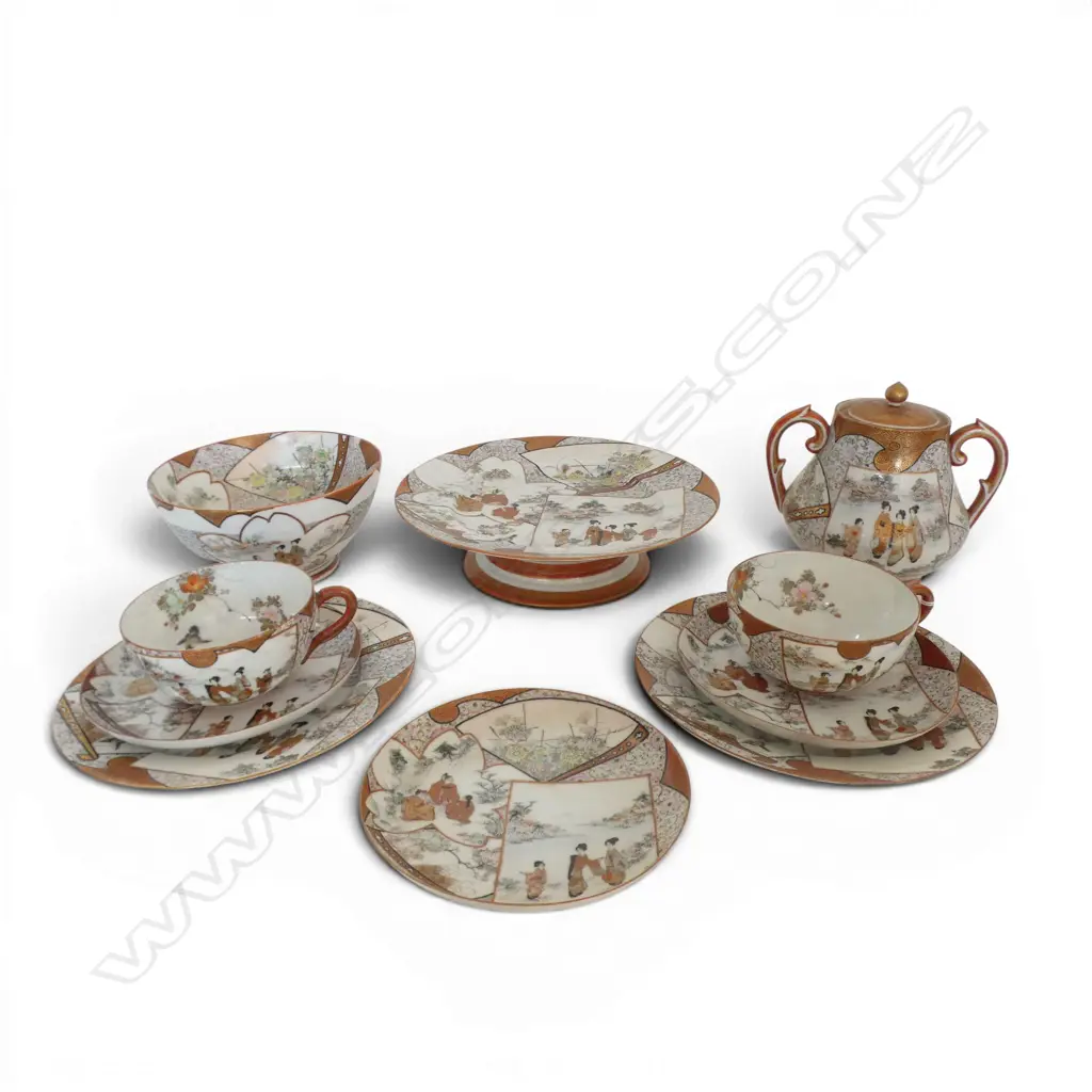 ASST. KUTANI WARE; 2 TRIOS + SAUCER, BOWL etc H.120mm FAULTS Image 1++