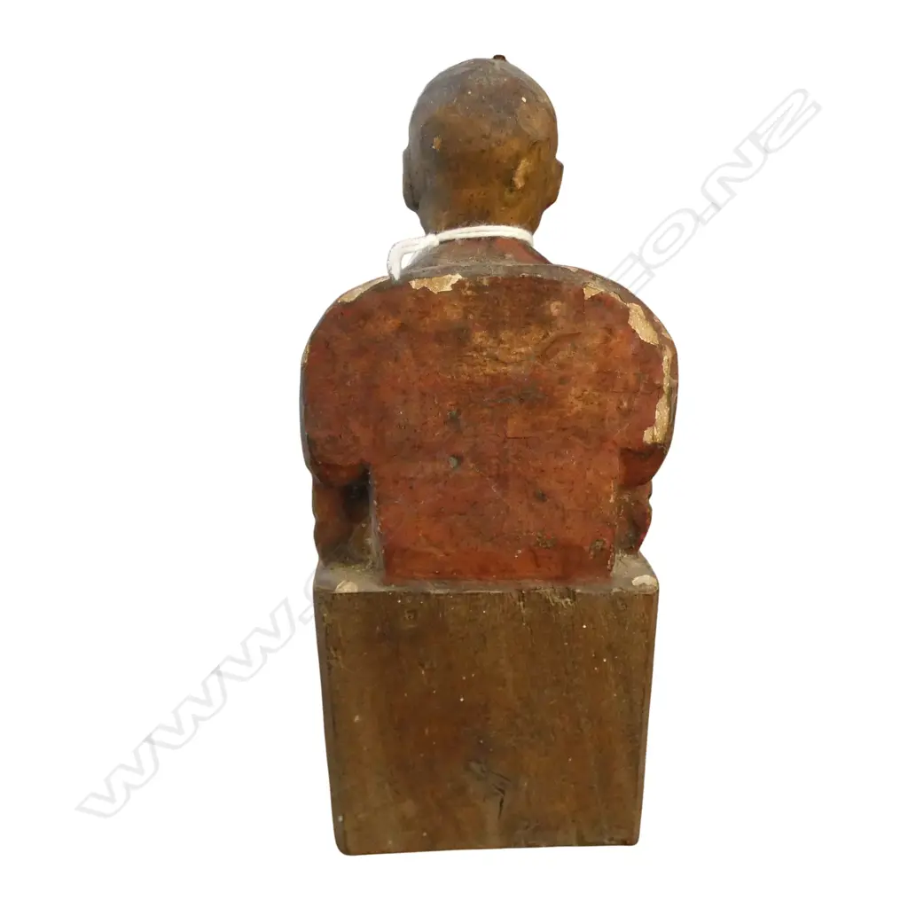 4 ORIENTAL CARVED WOODEN FIGURES H.290mm Image 1++