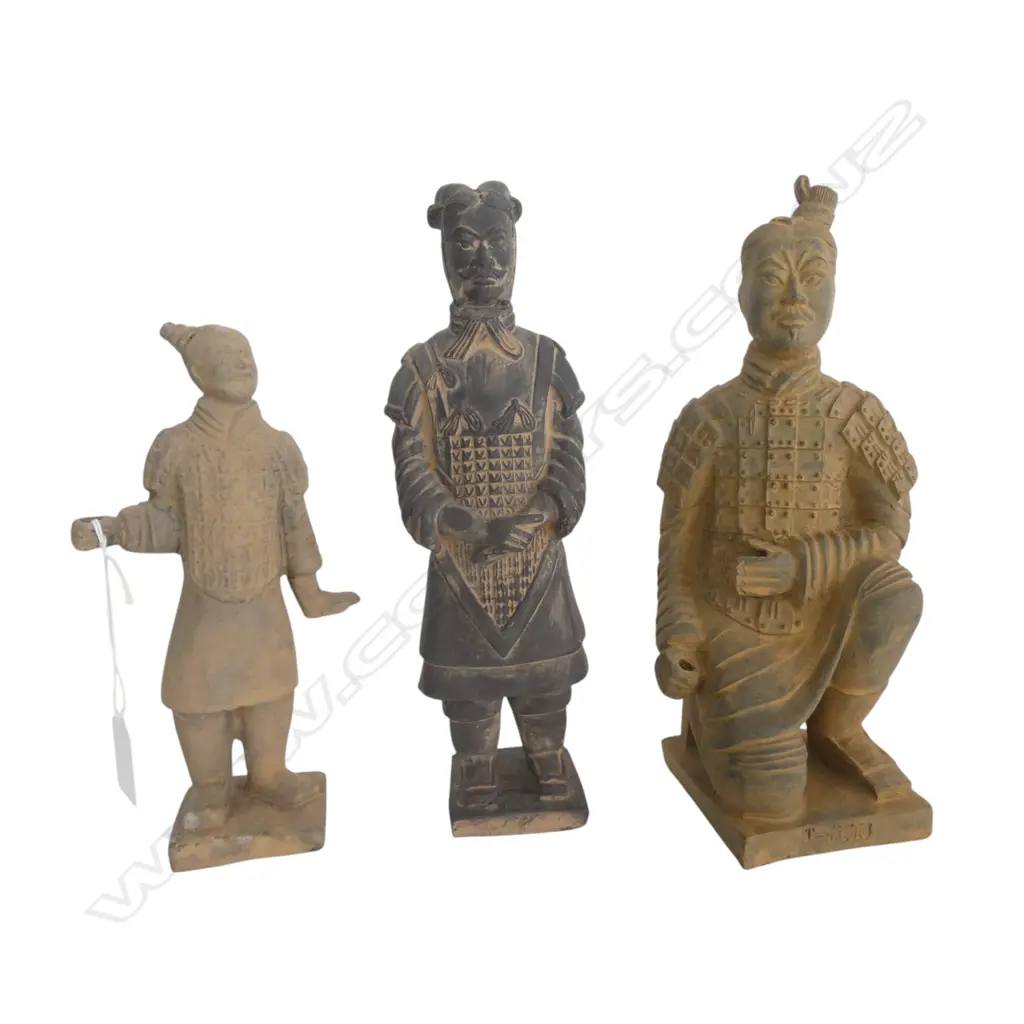 3 TERRACOTTA WARRIORS (LARGEST RESIN HAIR BUN AF) H.270mm Image 1++