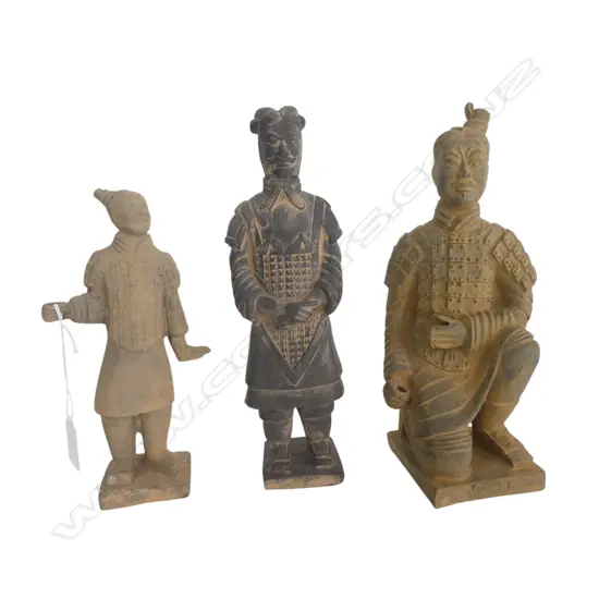 3 TERRACOTTA WARRIORS (LARGEST RESIN HAIR BUN AF) H.270mm
