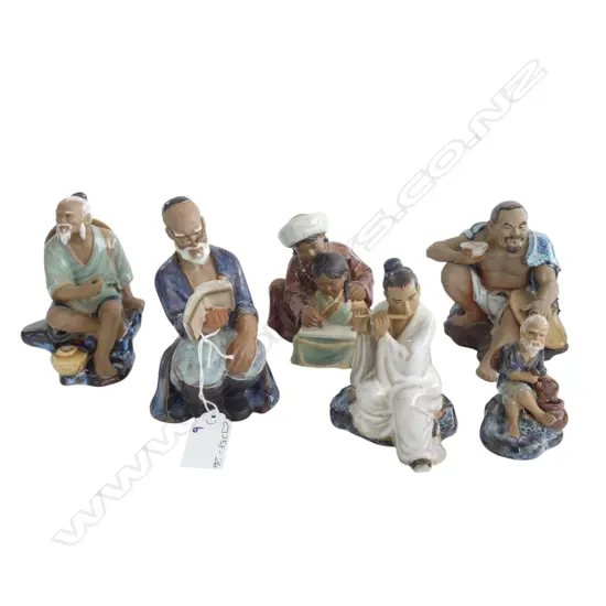 6 CHINESE MUD MEN FIGURINES