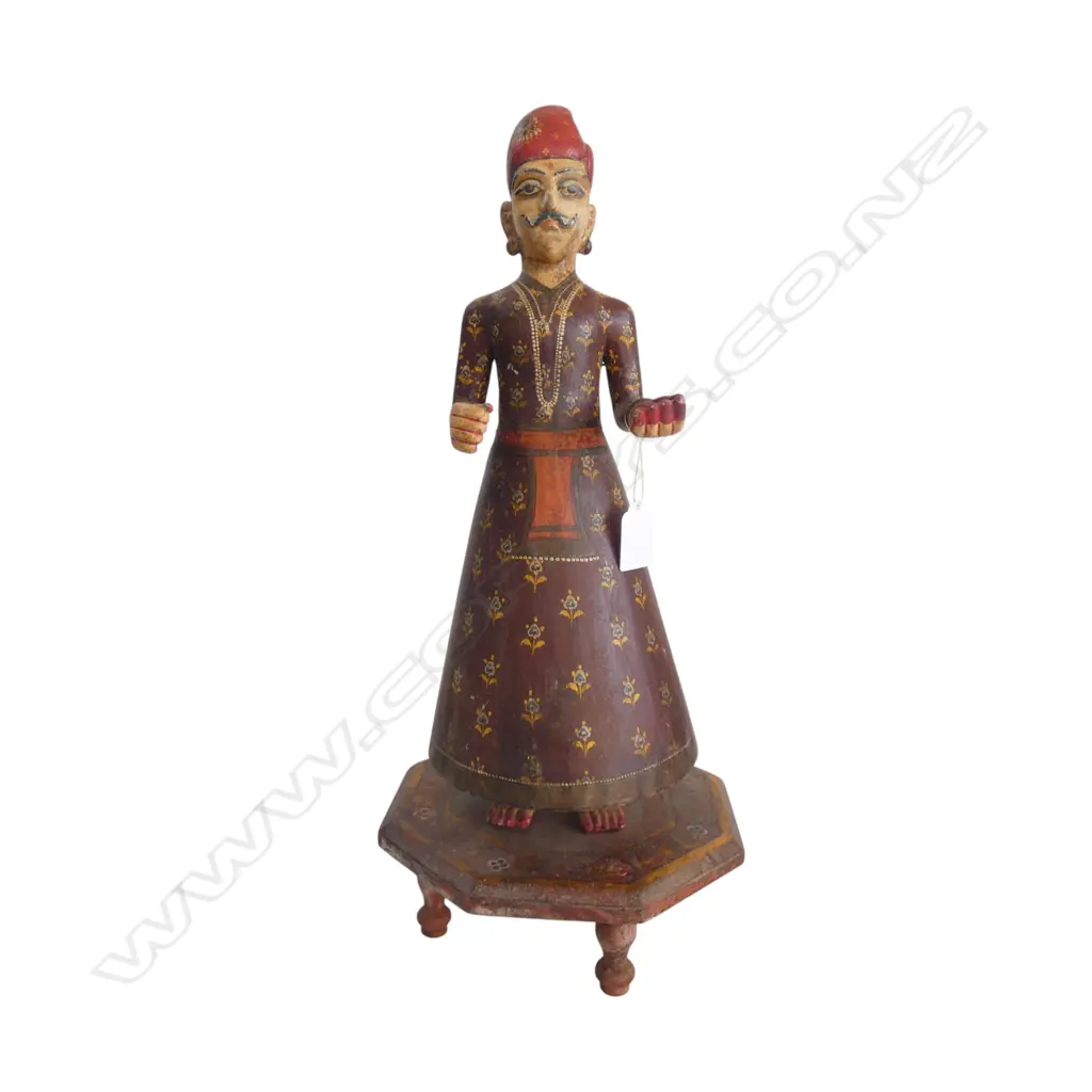 CARVED WOODEN INDIAN FIGURE H.460mm Image 1++