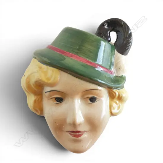 ART DECO WALL MASK FEATURING THE HEAD OF A WOMAN 100mm