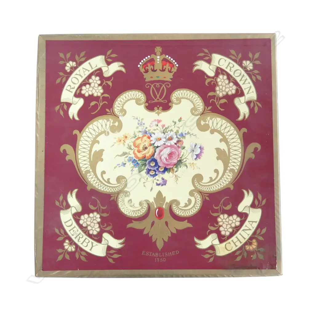 BOXED CROWN DERBY 'DERBY POSIES' 6 PLACE C/S SET Image 1++