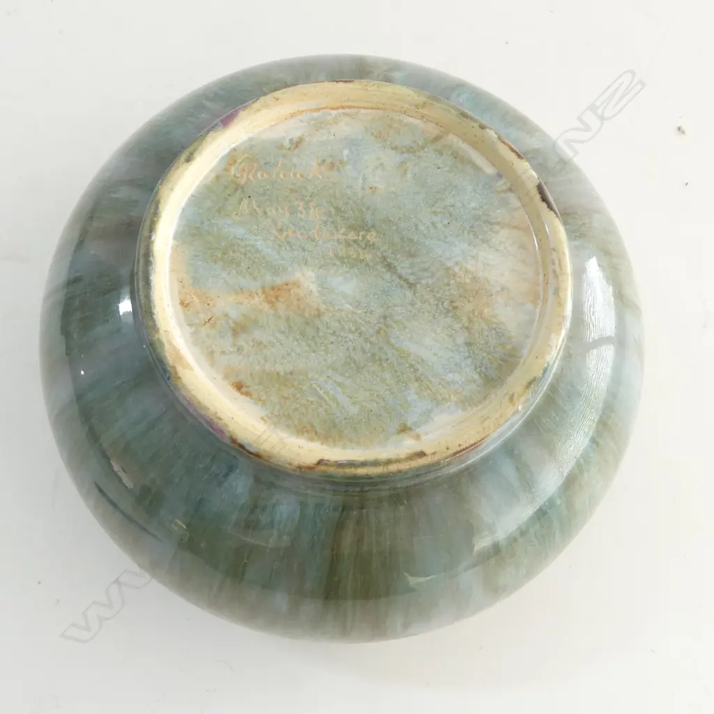 JOVA RANCICH (1888-1942) POTTERY BOWL base inscribedwith potters name & Waitakare 1934, Dia.190mm Image 1++