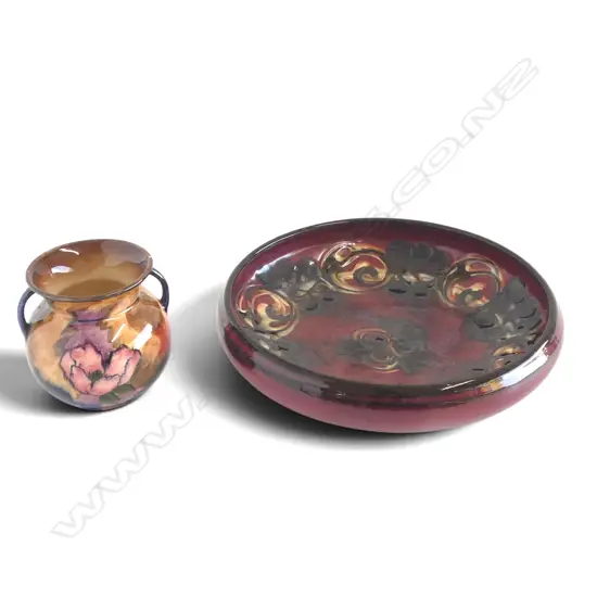 DANICO DANISH STUDIO BOWL DIA220MM & TUNSTAL CHINA FLORAL VASE H90MM