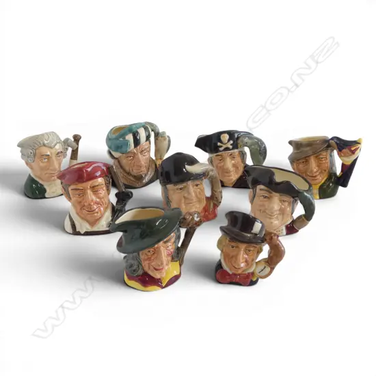 9 ROYAL DOULTON CHARACTER JUGS H.70mm