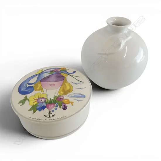 VILLEROY & BOCH JEAN MERCIERS LIDDED JAR DIA130 & HUTCHENRUTHER CLOE VASE H130MM