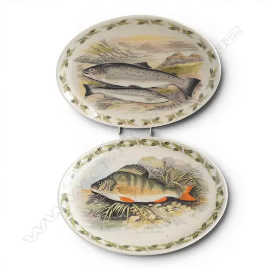 2 PORTMEIRION ANGLER SERVING DISHES, L.320mm