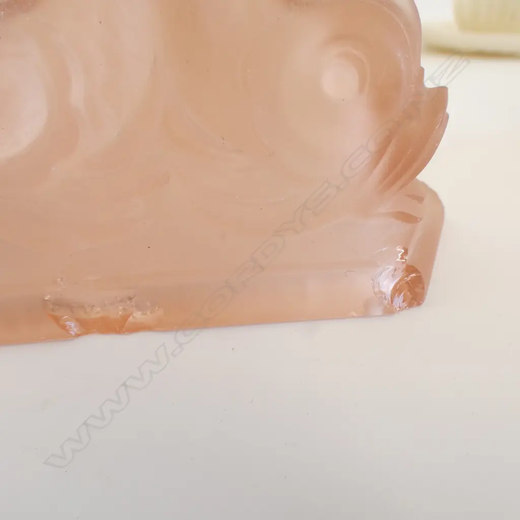 3 BELLEEK CUPS & SAUCERS one repaired + PR PINK GLASS DOLPHIN CANDELSTICKS chipped H.140mm Image 1++