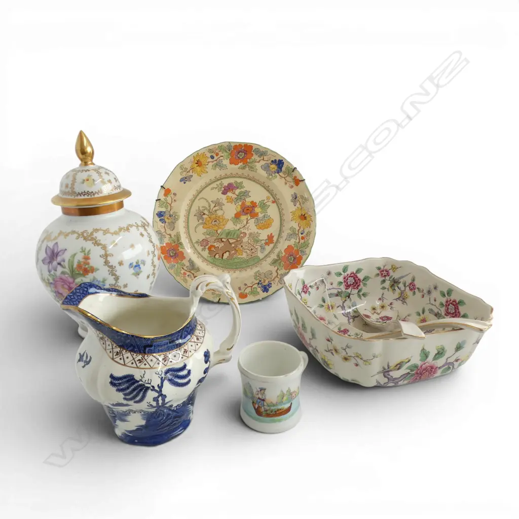 ASST. FANCY CHINA; REAL OLD WILLOW, OLD FOLEY, MASONS PLATE (FAULT)  etc H.280mm Image 1++