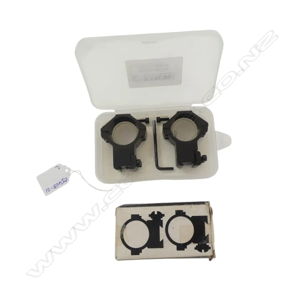 2 CASED MARCOOL SCOPE RINGS Dia.30mm + KILWELL HUNTSMAN WEAVER STYLE MOUNTS Image 1++