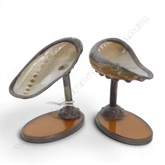 PR OF JAPANESE SILVER & ABALONE SHELL SALTS H50MM
