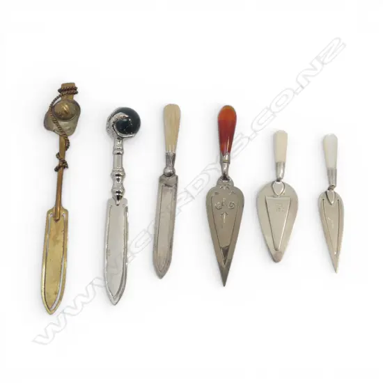 6 BOOKMARKS some w. stg silver blades