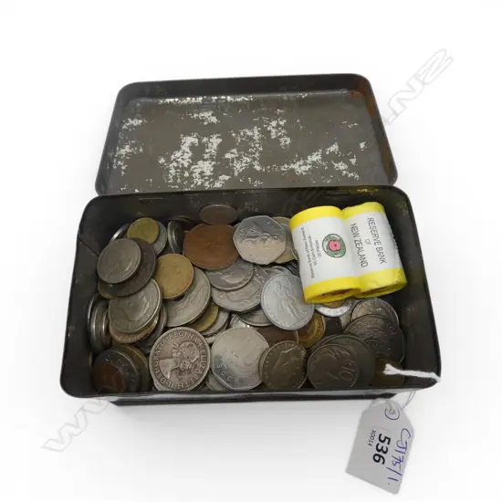 ASST. COINS IN OLD TIN