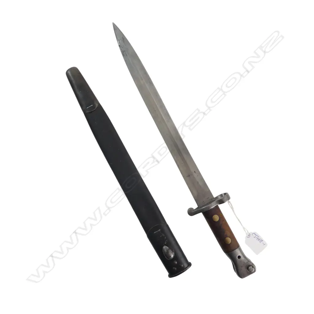 1888 WILKENSON LONDON BAYONET No.9032 w. LEATHER SCABBARD Image 1++