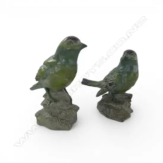 2 BIRD FIGURINES, H.160mm