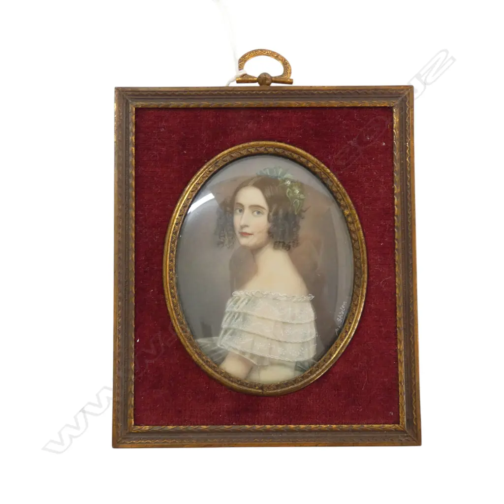 MINIATURE IVORY? Portrait of Princess Alexandra of Bavaria, signed Joseph Karl Stieler Image 1++