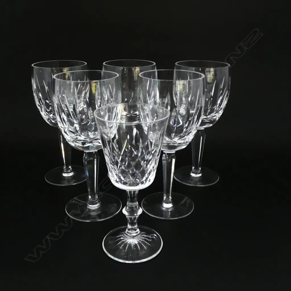 5 + 1 WATERFORD CRYSTAL WINE GLASSES Image 1++