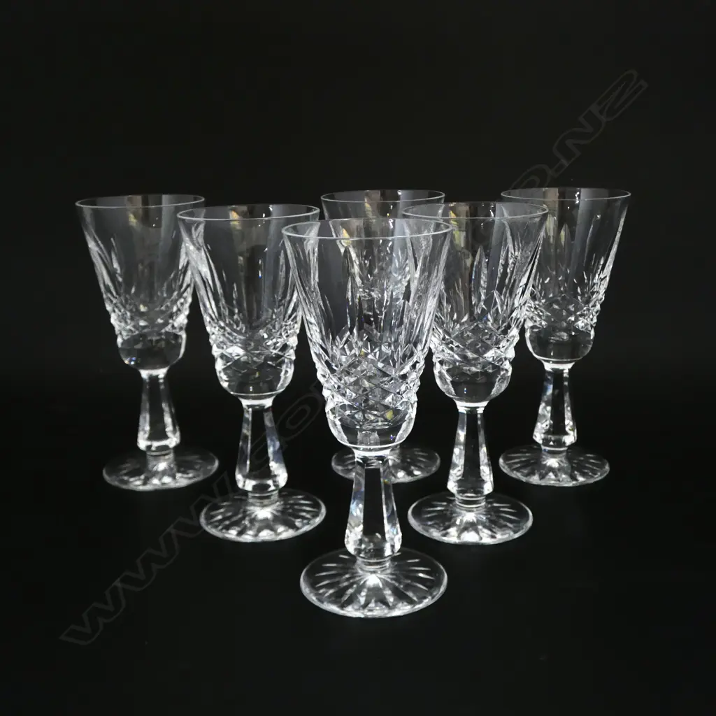 6 WATERFORD CUT CRYSTAL GLASSES H.135mm Image 1++